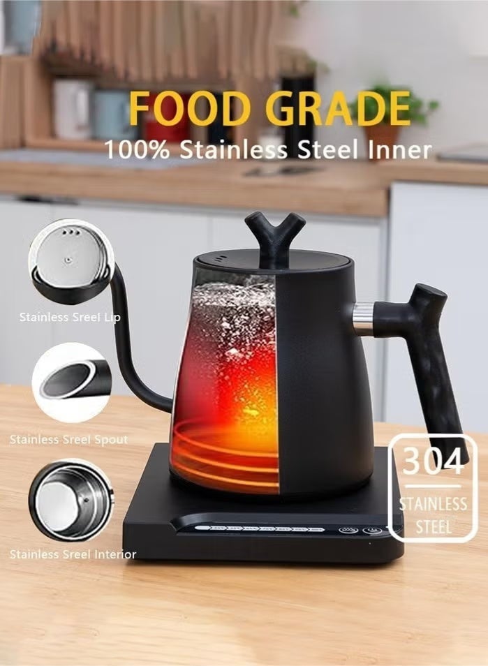 HTH 1L Electric Kettle 304 Stainless Electric Kettles for Boiling Water Pour Over Coffee & Tea 220V 1000W Quick Heating Constant Temperature Coffee Kettle - Image 3