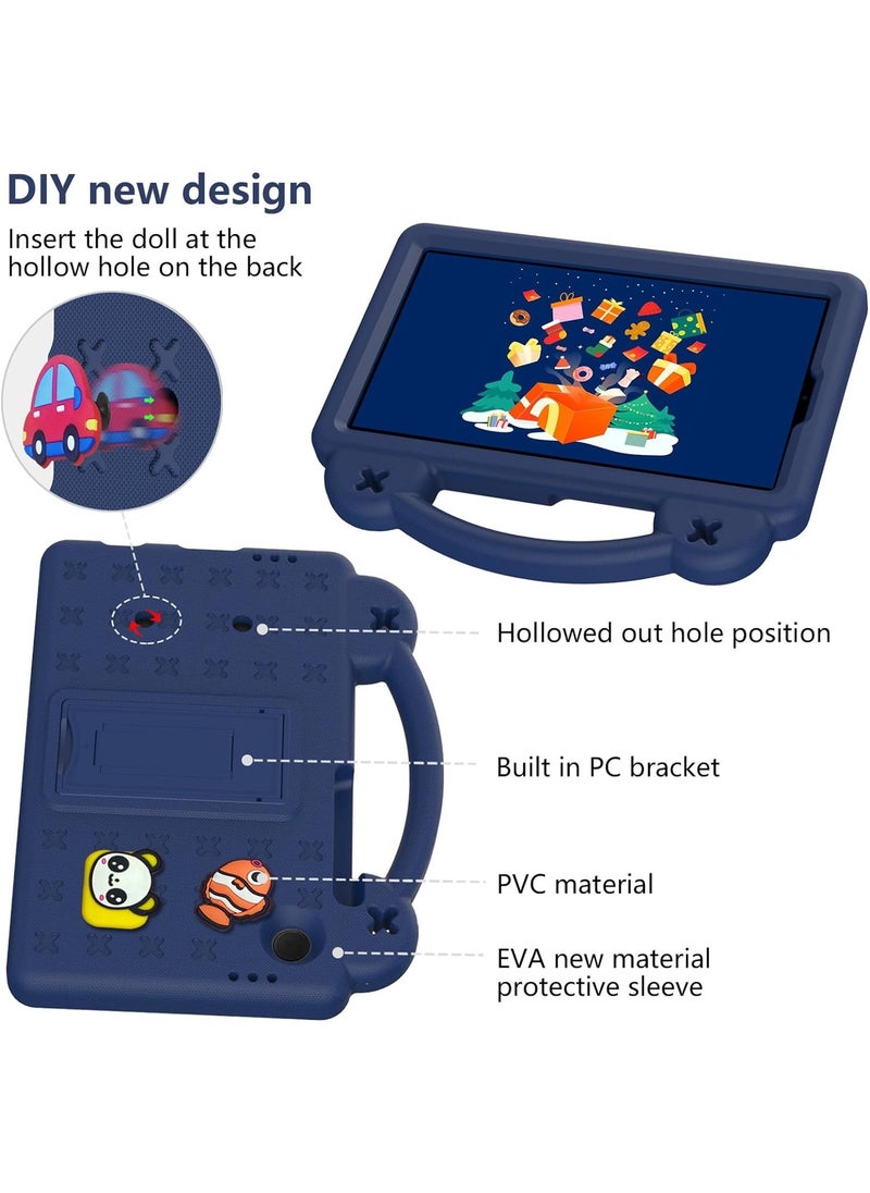 VKL - Compatible with Samsung Galaxy Tab A9 (2023), Shockproof Protective Case with Shoulder Strap Handle Holder, Lightweight EVA Kid-friendly, Drop Resistant (Navy Blue) - Image 1