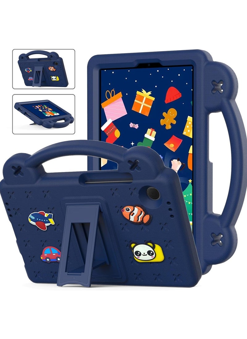 VKL - Compatible with Samsung Galaxy Tab A9 (2023), Shockproof Protective Case with Shoulder Strap Handle Holder, Lightweight EVA Kid-friendly, Drop Resistant (Navy Blue) - Image 1