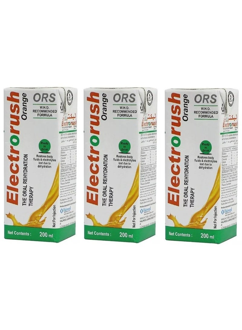 O.R.S ORS Electrorush Orange Ready to Drink 200ml (Pack of 3) – Fast Hydration & Electrolytes - Image 2