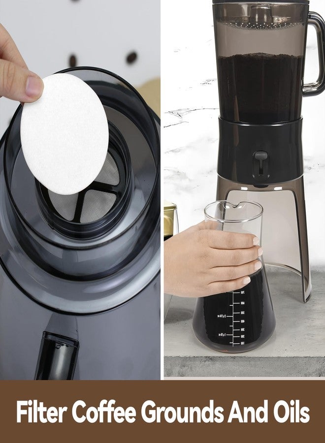brikinte Coffee Filters Compatible with OXO Cold Brew Coffee Maker, 500 Pcs White Round Filter Paper for OXO 32 Ounce ＆ Compact Cold Brew Maker - Image 4