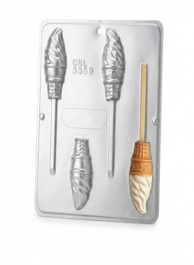 Lollipops Soft Serve Ice Cream Cone Lollipop Chocolate Candy Mold 3399 - Image 1