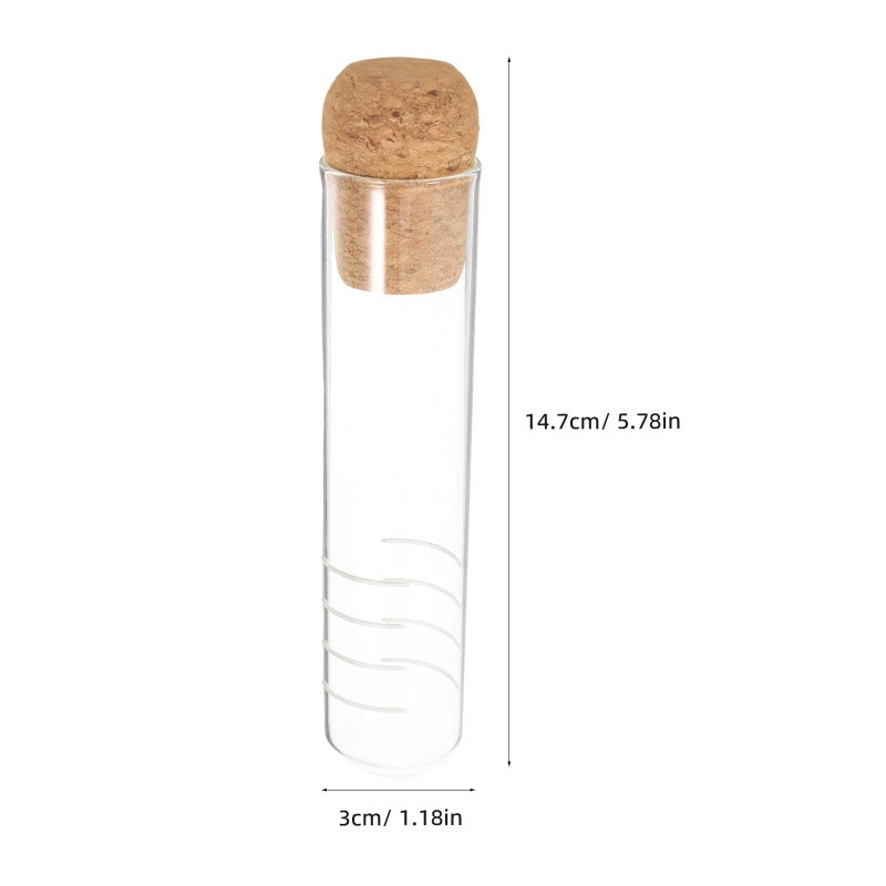 Glass Tea Infuser Strainer Tube With Cork Cap 6pcs Set For Loose Leaf Tea - Image 3