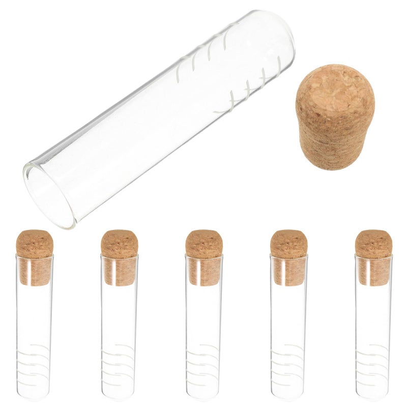Glass Tea Infuser Strainer Tube With Cork Cap 6pcs Set For Loose Leaf Tea - Image 2