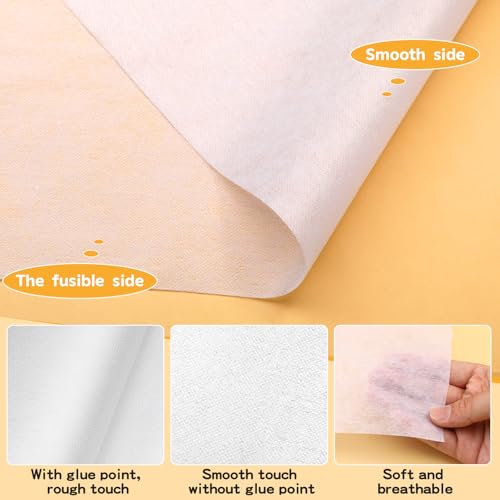 UzecPk Medium Weight Fusible Interfacing for Sewing: 12" X 30yd Interfacing Fabric for Sewing White Iron-On Non-Woven Fusible Interfacing for DIY Crafts Supplies Quilting Collars - Image 3