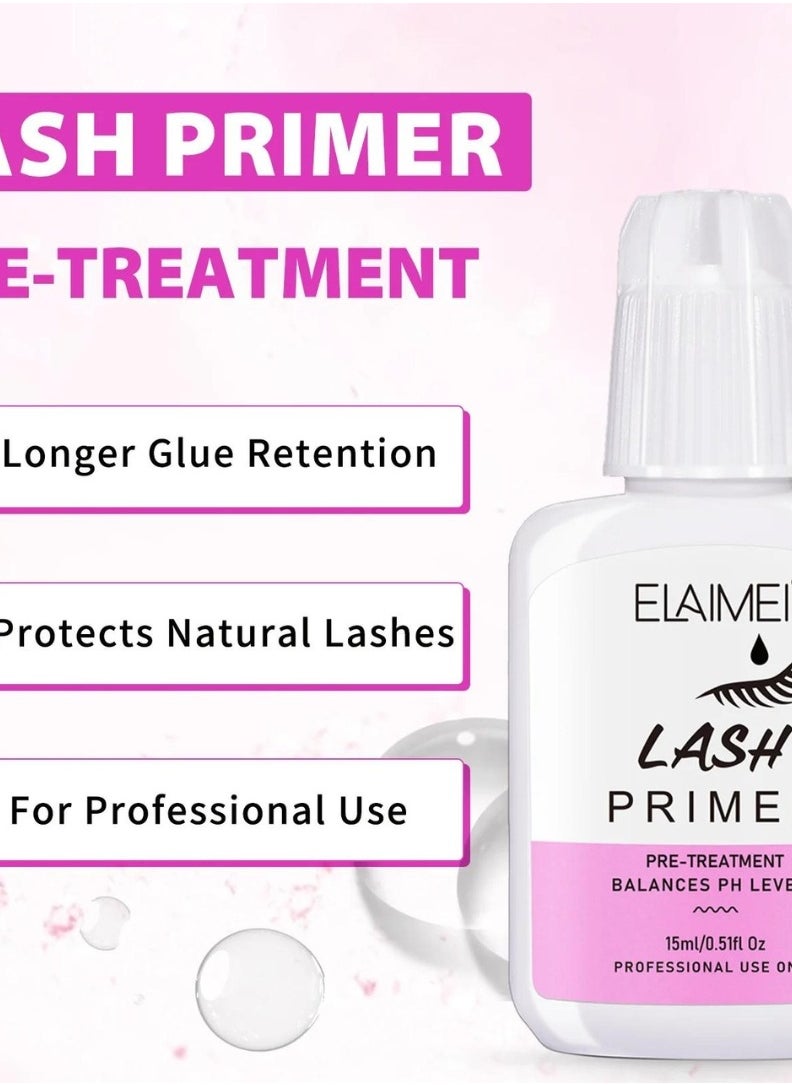 Lash Primer for Eyelash Extension Professional Use Only Easy to Remove Proteins and Oils Enhance Adhesive Strength of Eyelash Extensions Pre Treatment for Lash Enhancer Primer