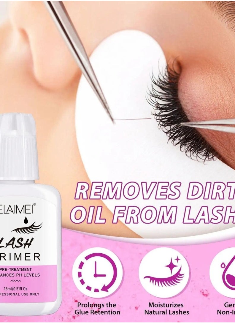 Lash Primer for Eyelash Extension Professional Use Only Easy to Remove Proteins and Oils Enhance Adhesive Strength of Eyelash Extensions Pre Treatment for Lash Enhancer Primer