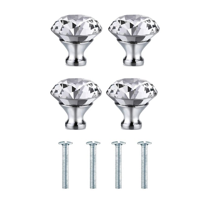 Volo VOLO Gold Crystal Drawer Knob 125 32 mm Crystal Dressing Table knob Silver Chrome 32mm 8  - Image 1