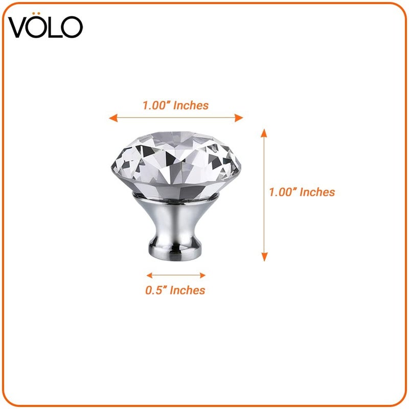 Volo VOLO Gold Crystal Drawer Knob 125 32 mm Crystal Dressing Table knob Silver Chrome 32mm 8  - Image 4