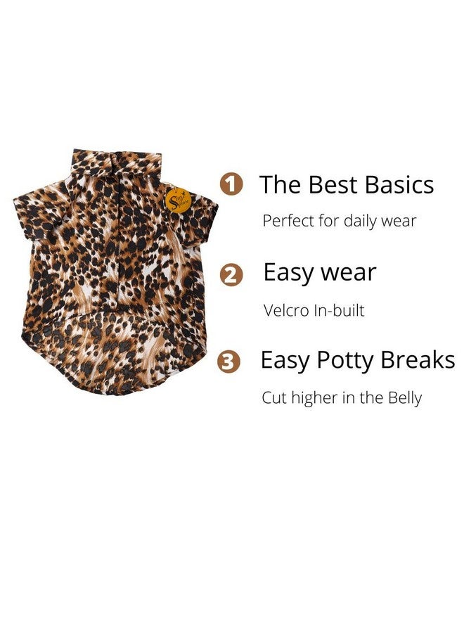 سايج سكوير قميص كلاب مطبوع عليه عبارات مجنونة، قميص كلاب رائج، ناعم للغاية وخفيف الوزن، ملابس كلاب مريحة وجيدة التهوية، ملابس عصرية (مقاس كبير - 20 بوصة) (طبعة الفهد) - Image 5