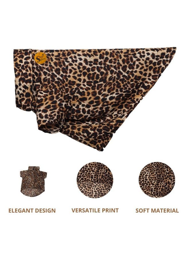 سايج سكوير قميص كلاب مطبوع عليه عبارات مجنونة، قميص كلاب رائج، ناعم للغاية وخفيف الوزن، ملابس كلاب مريحة وجيدة التهوية، ملابس عصرية (مقاس كبير - 20 بوصة) (طبعة الفهد) - Image 2