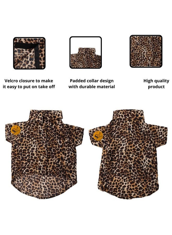 سايج سكوير قميص كلاب مطبوع عليه عبارات مجنونة، قميص كلاب رائج، ناعم للغاية وخفيف الوزن، ملابس كلاب مريحة وجيدة التهوية، ملابس عصرية (مقاس كبير - 20 بوصة) (طبعة الفهد) - Image 4