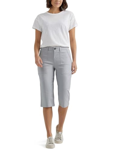 Lee Women's Ultra Lux Comfort with Flex-to-Go Utility Skimmer Capri Pant Material Gray 16 - Image 2