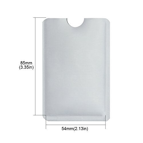 Owfeel RFID Blocking Secure Credit Card Sleeves Pack Of 15 Contactless Card Protection Holders Credit Card ID Anti Theft WaterProof Protector- Silver - Image 2