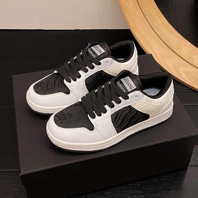 Xiaolante White and Black Rice Flats Sneakers for Men and Women 2025 Autum New Street Trendy Casual Sports Shoes Breathable - Image 2