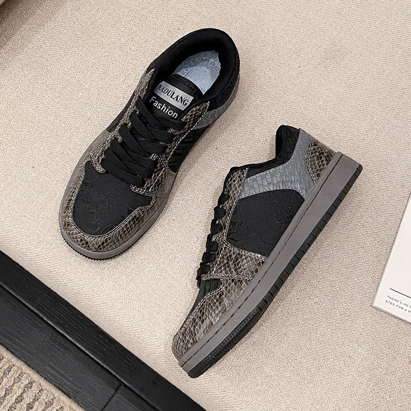 Xiaolante White and Black Rice Flats Sneakers for Men and Women 2025 Autum New Street Trendy Casual Sports Shoes Breathable - Image 1