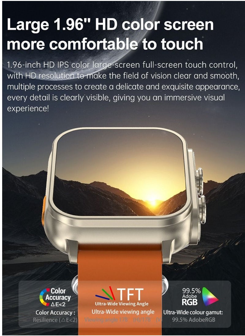 Generic TWS earphones and watches two in one, 1.96 '' multifunctional waterproof sports smart watch, health monitoring information reminder, ultra long standby, compatible with Apple and Android  - Image 3