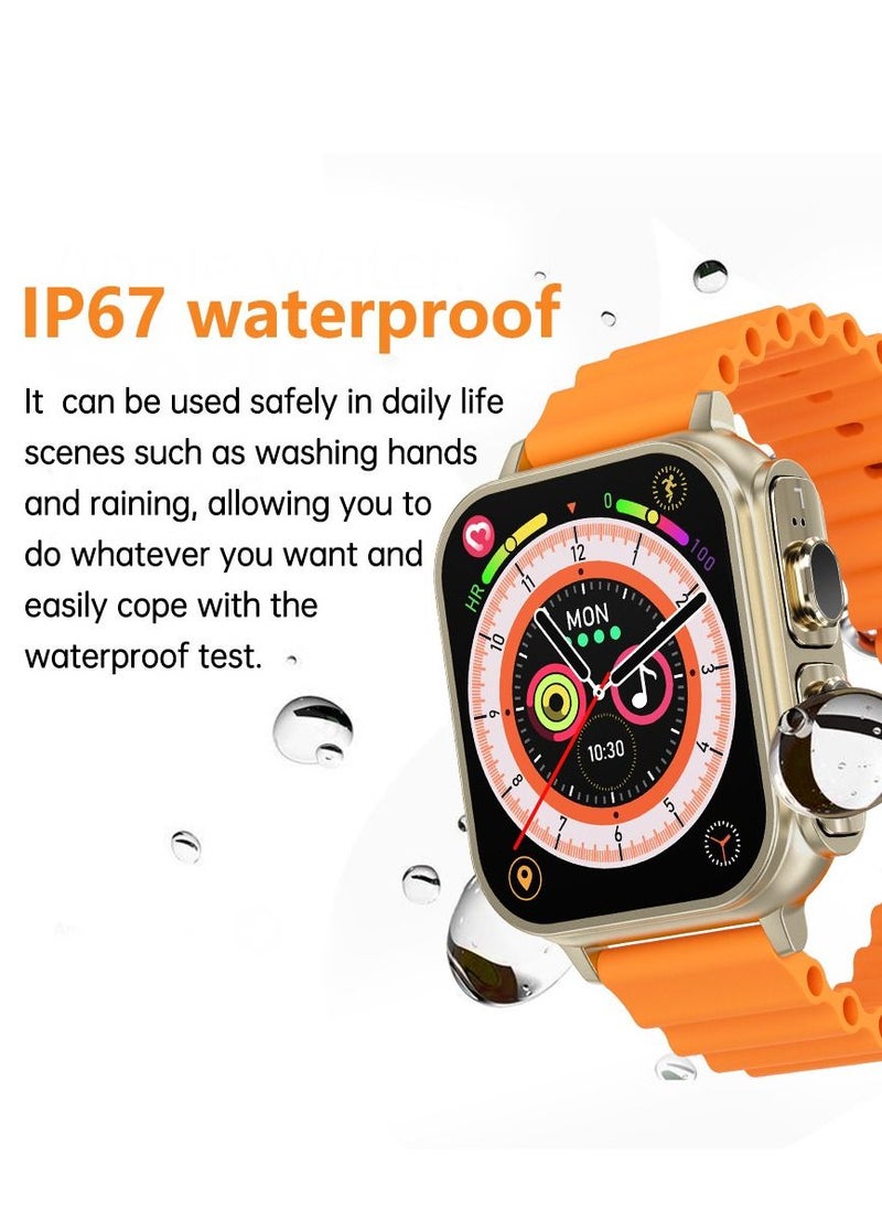 Generic TWS earphones and watches two in one, 1.96 '' multifunctional waterproof sports smart watch, health monitoring information reminder, ultra long standby, compatible with Apple and Android  - Image 5