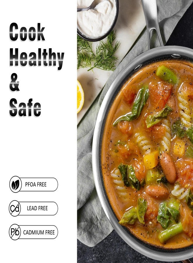 AuFranc™ Hybrid Nonstick 2 Quart Stainless Steel Saucepan with Glass Lid, Induction Sauce Pan with Honeycomb Carving, Non-stick Sauce Pot Compatible with All Cooktops, Dishwasher Safe, Non-Toxic - Image 4
