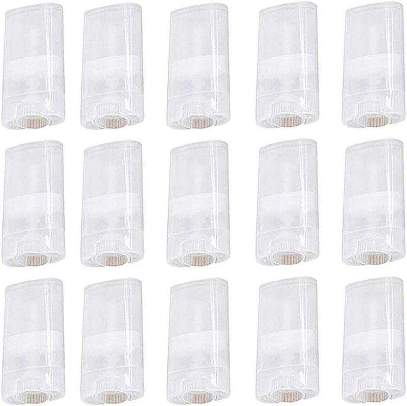 Qixivcom 20 Pcs 15ML Clear Empty Plastic Oval Deodorant Containers Lipstick Lip Balm Tubes 05 Oz Oval TwistUp Refillable Tubes BPA Free for DIY Lip Balm Lipstick Crayon Chapstick Homemade Aromatherapy
