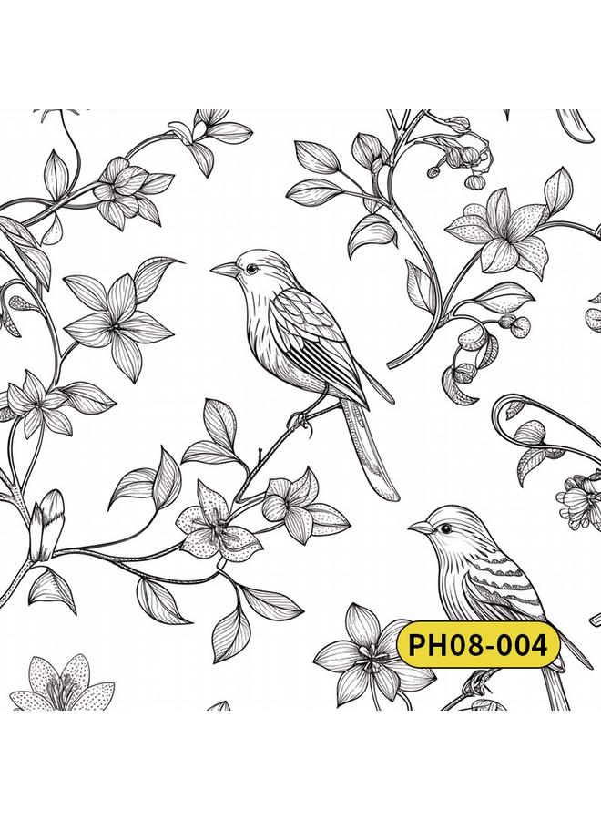 الأزرق جي دبليو ورق الحائط الأرنب الفرنسي الرجعي ورق الحائط اللزج الذاتي - Image 1