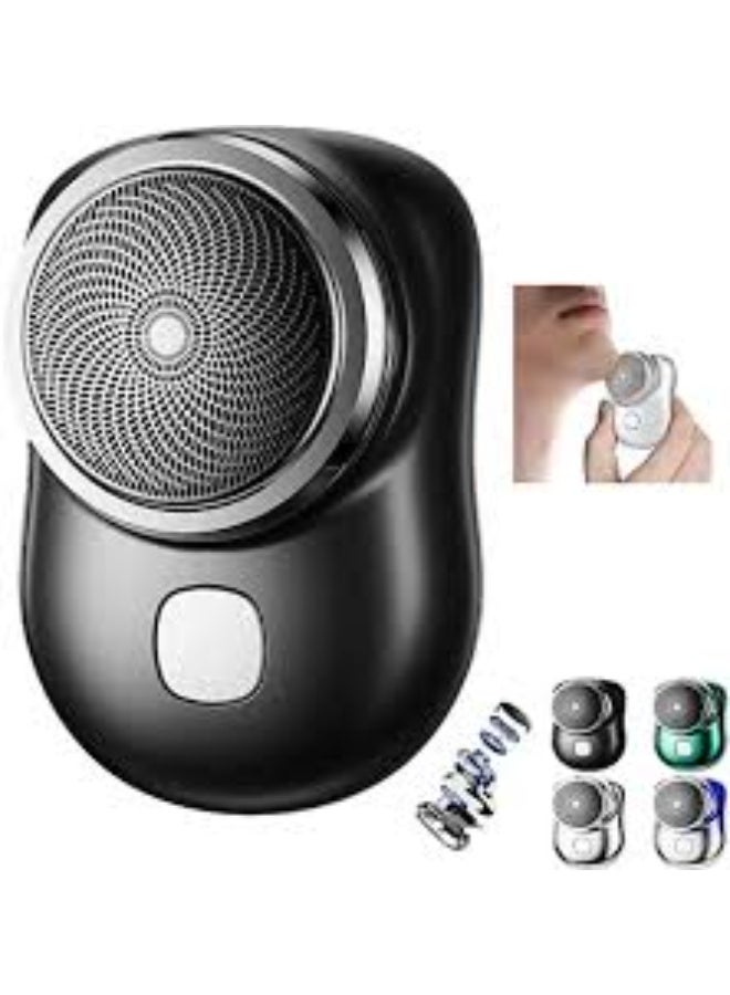 USB Mini Shaver Pocket Portable Electric Shaver, 2023 New Travel Electric Razor Round Shaving Machines for Men, Wet Dry Magic Rechargeable Mini Shavers Mens Electric Razors for Shaving Face (Black) - Image 1
