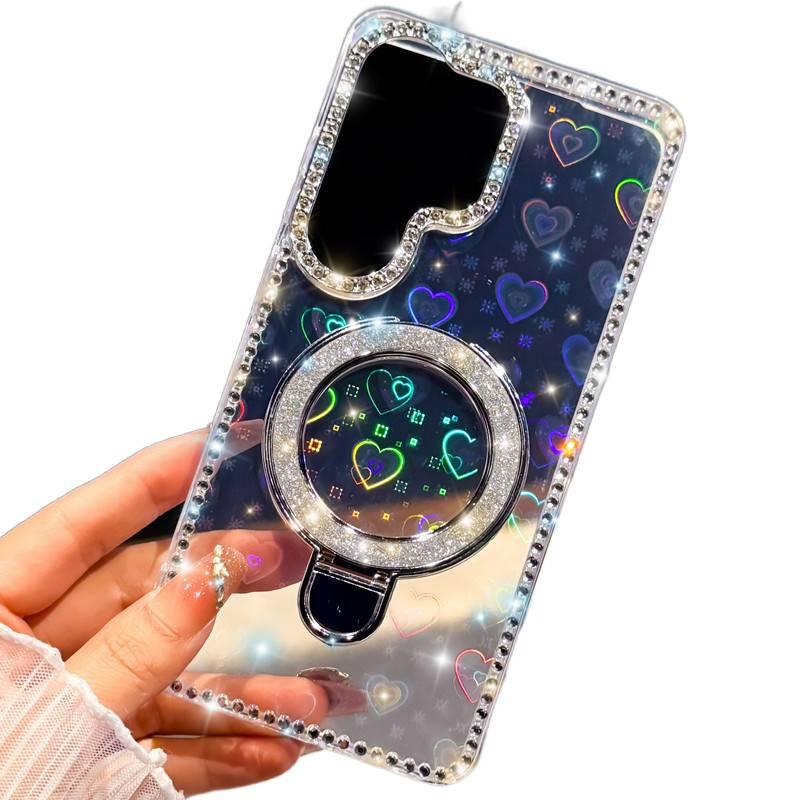 Protective Case | Acrylic | Kickstand | Electroplated Rhinestone Border | Cover for Samsung Galaxy A35 - Image 1