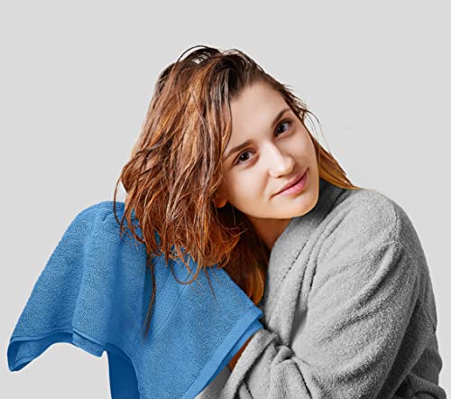 Utopia Towels 8 Piece Premium Towel Set, 2 Bath, 2 Hand, and 4 Wash Cloths, 600 GSM 100% Ring Spun Cotton, Highly Absorbent Towels for Bathroom, Gym, Hotel, and Spa, Electric Blue - Image 3