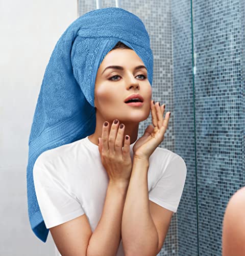 Utopia Towels 8 Piece Premium Towel Set, 2 Bath, 2 Hand, and 4 Wash Cloths, 600 GSM 100% Ring Spun Cotton, Highly Absorbent Towels for Bathroom, Gym, Hotel, and Spa, Electric Blue - Image 4