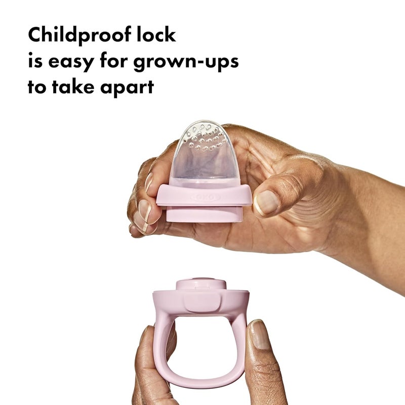 OXO Tot Silicone SelfFeeder 2 Pack  Opal and Blossom - Image 5