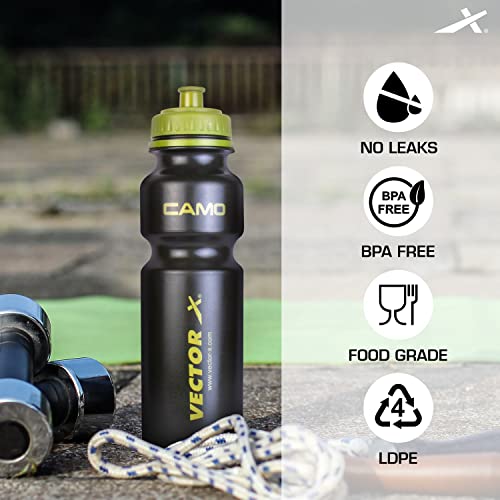 Vector X Camo Sipper Shaker Water Bottle for Cycling & Gym Fitness, Pack of 2, 750 ml, Plastic, BPA Free - Image 2