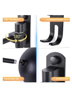 Joyelink Motorcycle Helmet Holder, Helmet Rack Wall Mount 180 Degree Rotation Helmet Hanger Hook for Coats, Caps, Hats, Motorcycle Accessories  - Image 2