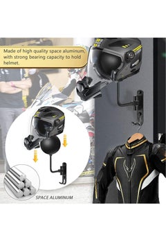 Joyelink Motorcycle Helmet Holder, Helmet Rack Wall Mount 180 Degree Rotation Helmet Hanger Hook for Coats, Caps, Hats, Motorcycle Accessories  - Image 4