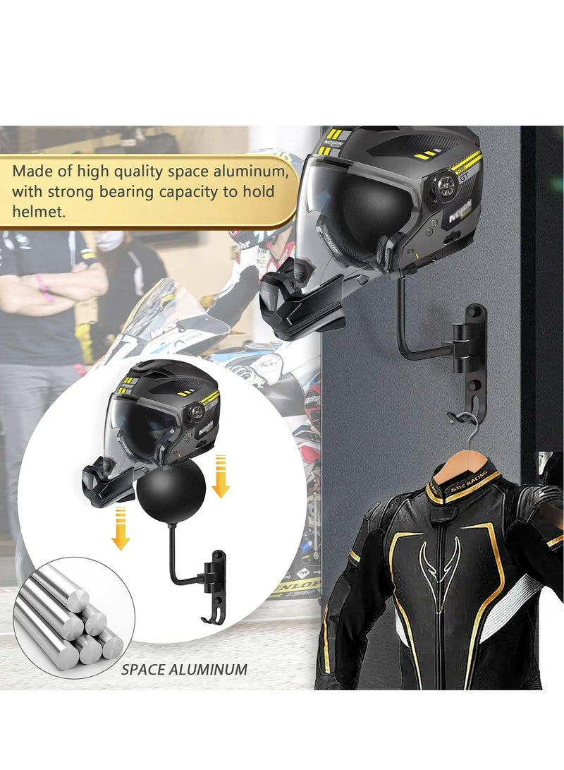 Joyelink Motorcycle Helmet Holder, Helmet Rack Wall Mount 180 Degree Rotation Helmet Hanger Hook for Coats, Caps, Hats, Motorcycle Accessories  - Image 4