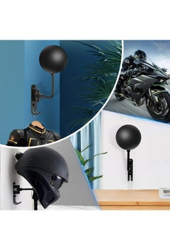 Joyelink Motorcycle Helmet Holder, Helmet Rack Wall Mount 180 Degree Rotation Helmet Hanger Hook for Coats, Caps, Hats, Motorcycle Accessories  - Image 5