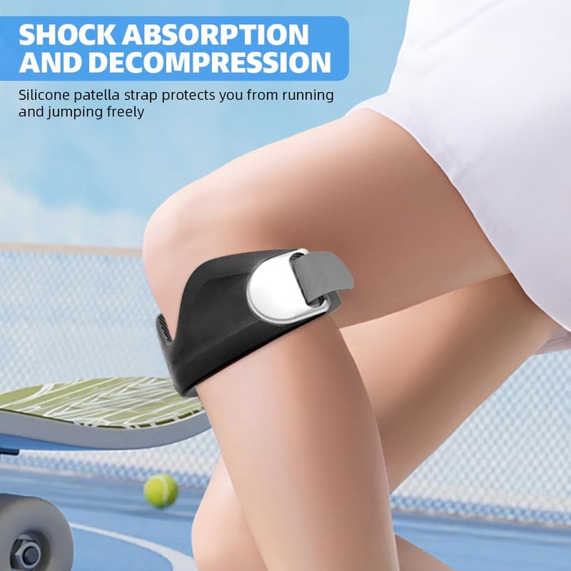 Proberos دعامة الركبة القابلة للتعديل من السيليكون ®، لتخفيف الألم وتثبيت الرضفة، لرفع الأثقال، الجري، القرفصاء، كرة السلة، التمارين، 1 قطعة - Image 4