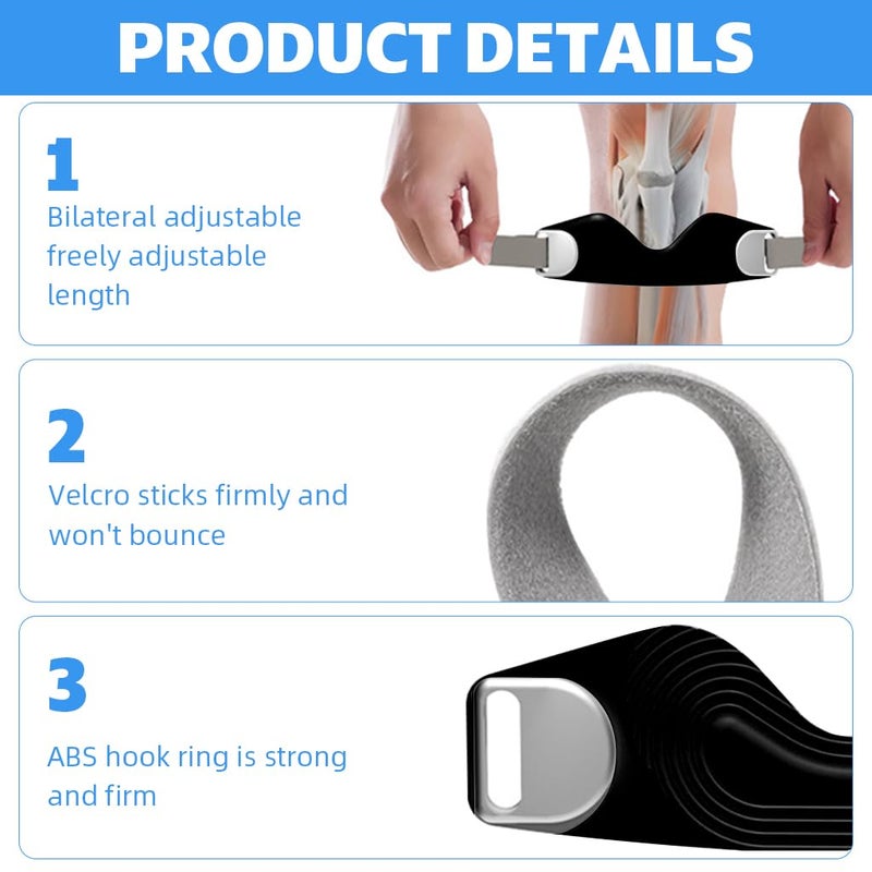 Proberos دعامة الركبة القابلة للتعديل من السيليكون ®، لتخفيف الألم وتثبيت الرضفة، لرفع الأثقال، الجري، القرفصاء، كرة السلة، التمارين، 1 قطعة - Image 3