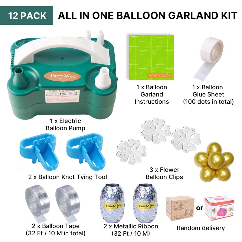 PartyWoo 110V 600W Electric Balloon Pump, Portable Balloon Inflator, Dual Nozzle Air Pump for Balloon Garland - Image 2