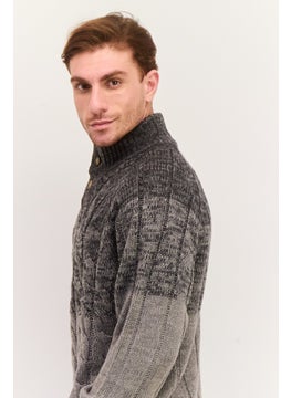 Weatherproof Men Long Sleeve Textured Sweater, Grey  - Image 2