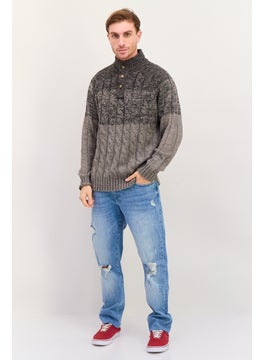 Weatherproof Men Long Sleeve Textured Sweater, Grey  - Image 4