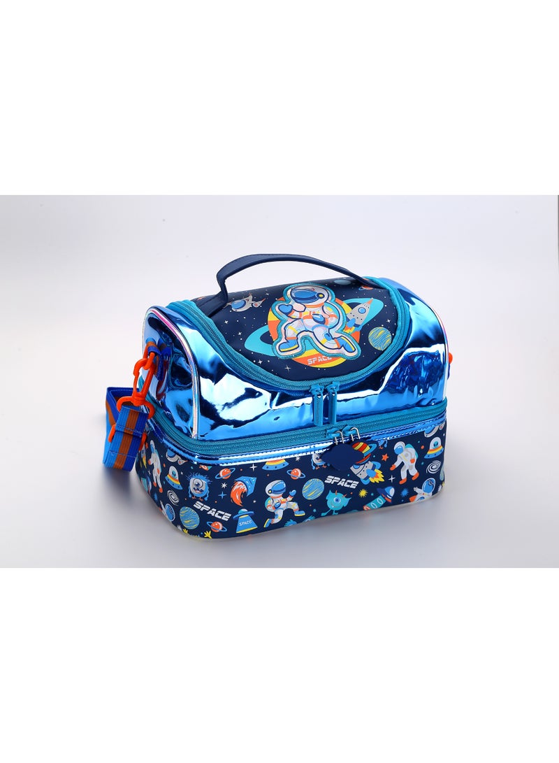 VEST Kids Lunch Bag, Space Astronaut Insulated Lunch Bag, Portable Double Layer Thermal Lunch Box Bag for Boys 25.5×16.5×17cm - Image 1