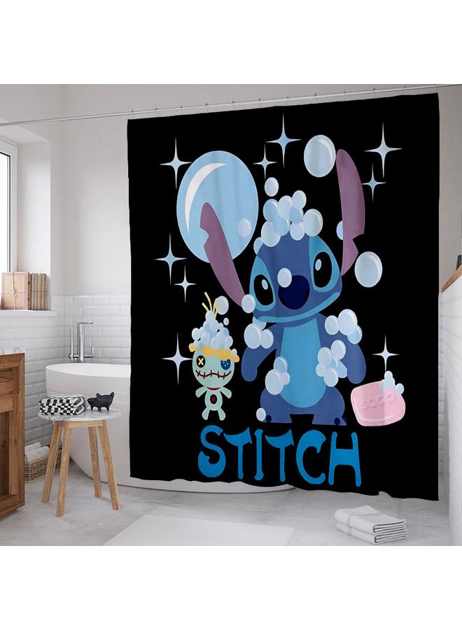 Cross-border Stilla Shower Curtain Four-piece Waterproof Mildew Partition Curtain Star Baby Non-slip Mat