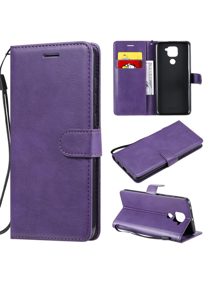 Case For Xiaomi Redmi Note 9 / 10X 4G Solid Color Horizontal Flip Protective Leather Case with Holder & Card Slots & Wallet & Lanyard