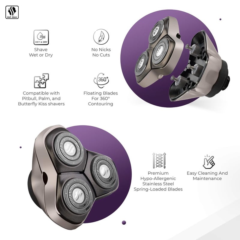 Skull Shaver Carver PRO 3 Head Replacement Blade | Electric shaver replacement heads - Image 2