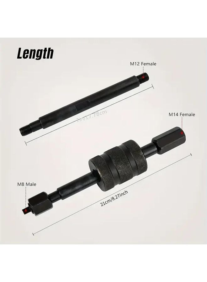 Heavy Duty Diesel Fuel Injector Removal Kit With Slide Hammer M12 M14 Adapters 1 Set - Image 5