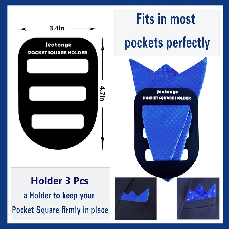 Jeatonge Pocket Square Holder Keeper Organizer Pocket Squares for Men Prefolded (Holder 3 Pcs) - Image 2