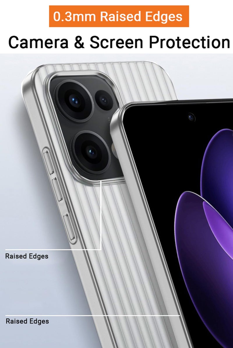 Kapa Matte Wave Grip Back Cover for Oppo Reno 13 5G | Ultra Slim [with Metal Buttons] Frosted Back Case (White) - Image 3