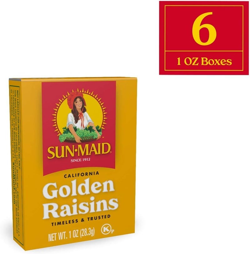 SUNMAID Sun-Maid Natural California Golden Raisins - 6 Count Snack Boxes - Image 4