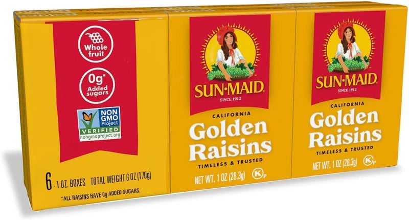 SUNMAID Sun-Maid Natural California Golden Raisins - 6 Count Snack Boxes - Image 3
