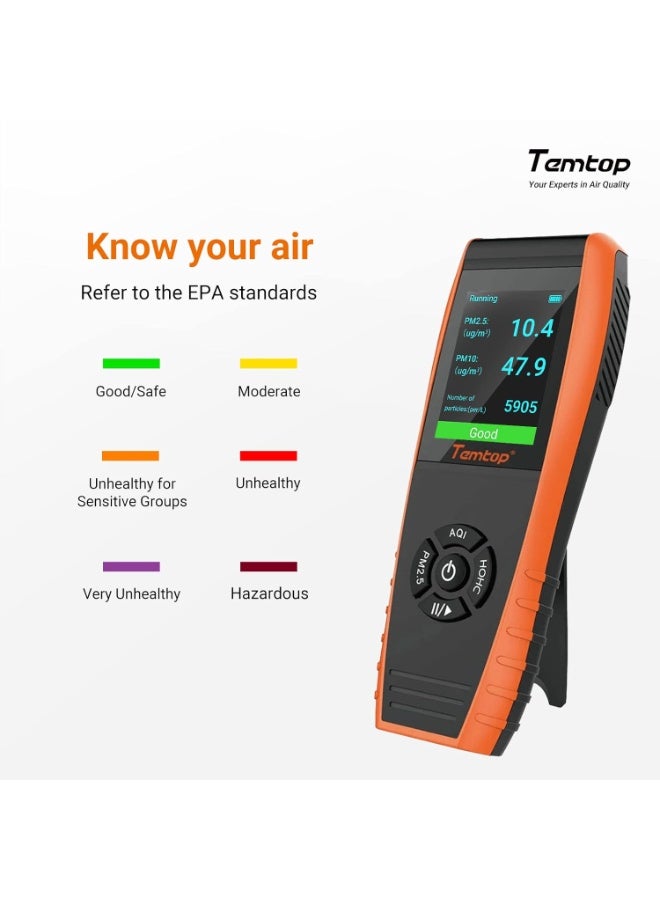 Temtop Air Quality Monitor Particle Detector PM2.5 PM10 Accurate Sensor Air Pollution Real Time Recording Tester for Home Office Indoor Outdoor P600 - Image 5